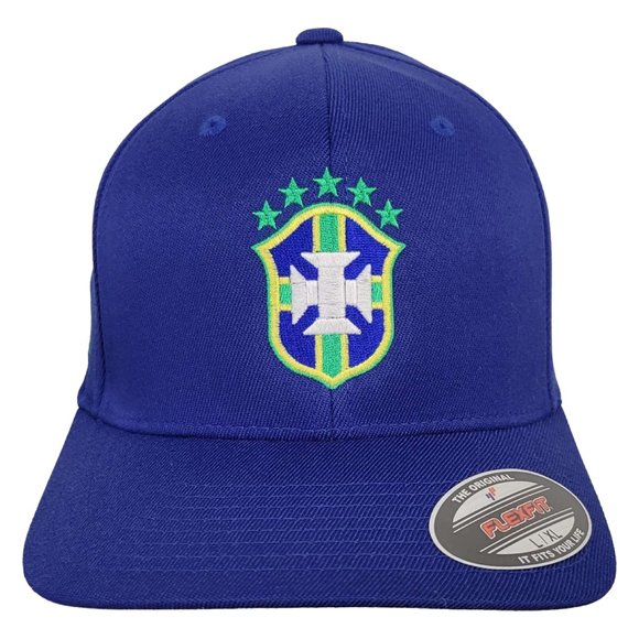 Brazil Futbol National Soccer Team Fitted Cap Brasil Copa America Hat L/XL - Picture 1 of 2